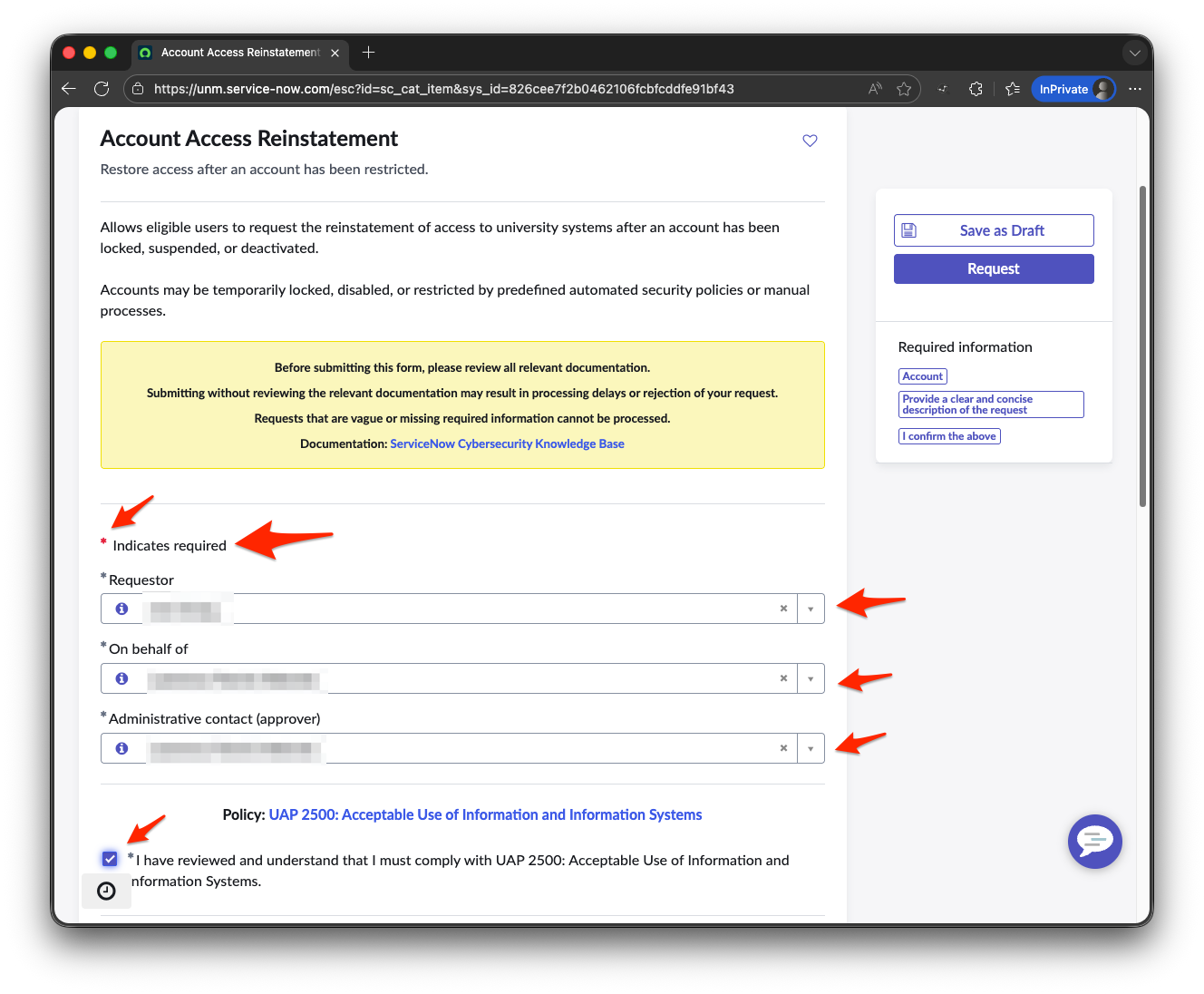 ServiceNow-New-Request-Info