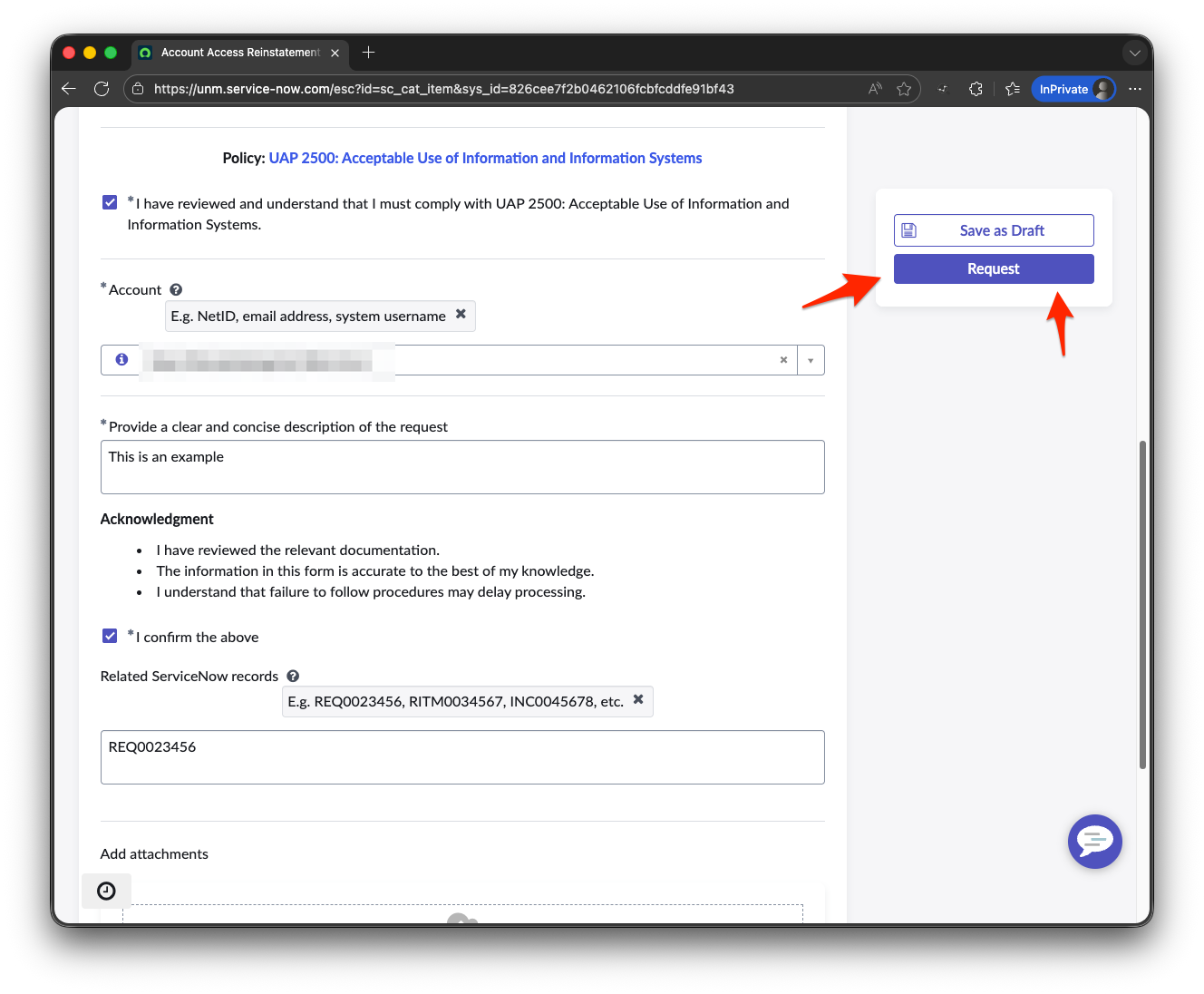 ServiceNow-New-Request-Submit